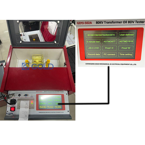 La medición de la temperatura del aceite del transformador fue realizada por GDYJ-502A durante la prueba de voltaje de descomposición